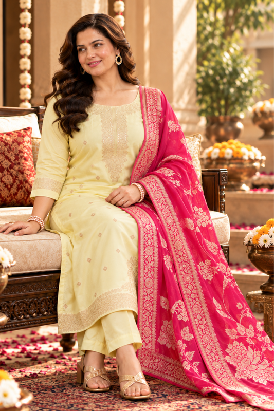 Pink Lemonade Jacquard Silk Suit
