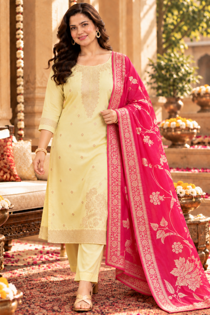 Pink Lemonade Jacquard Silk Suit