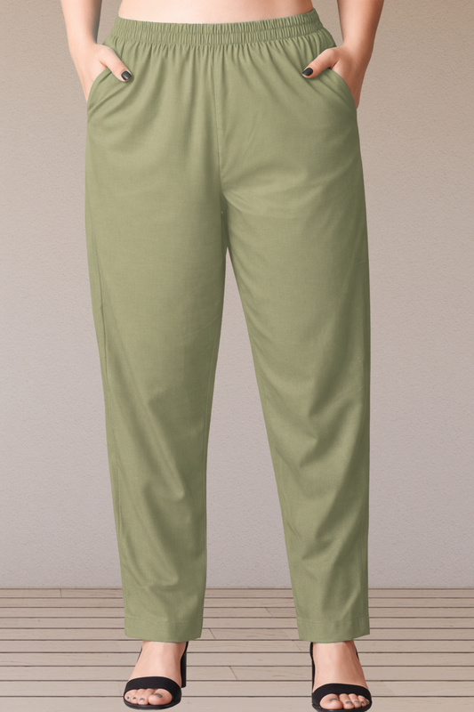 Pista Green Cotton Kurti Pant