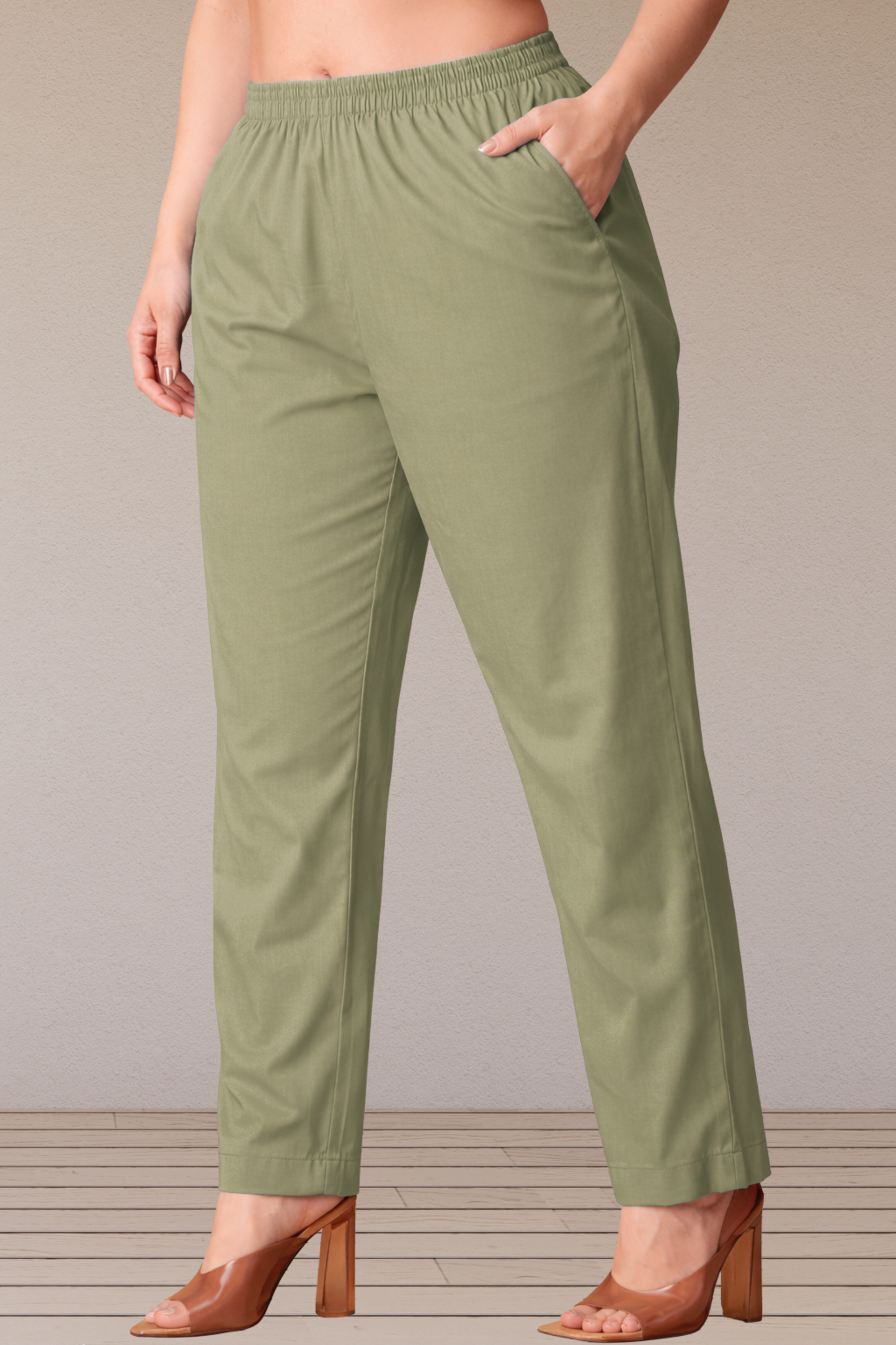 Pista Green Cotton Kurti Pant