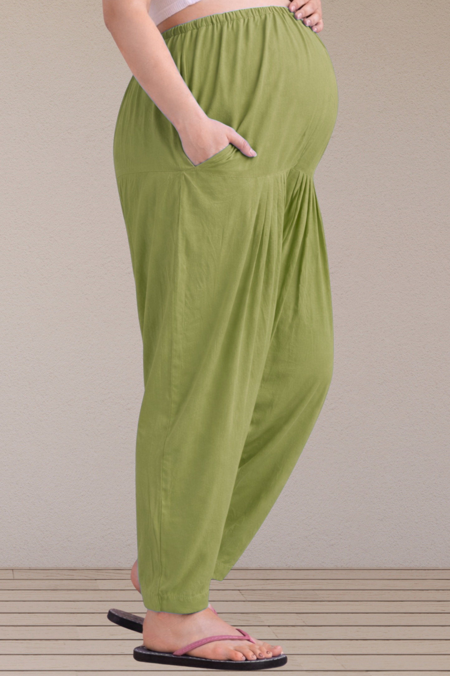 Pista Green Easy Fit Rayon Maternity Salwar
