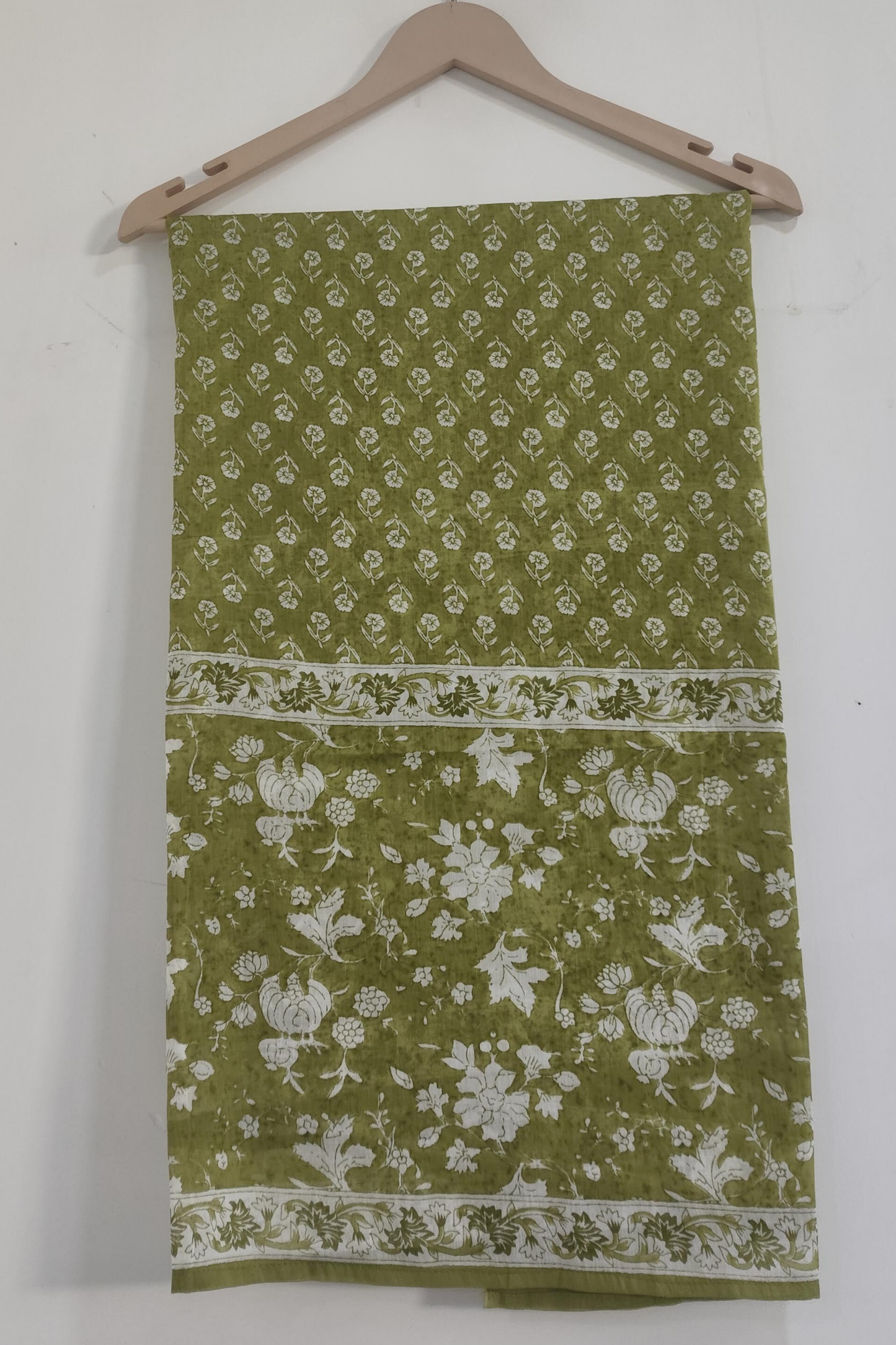 Pista Green Floral Cotton Dupatta