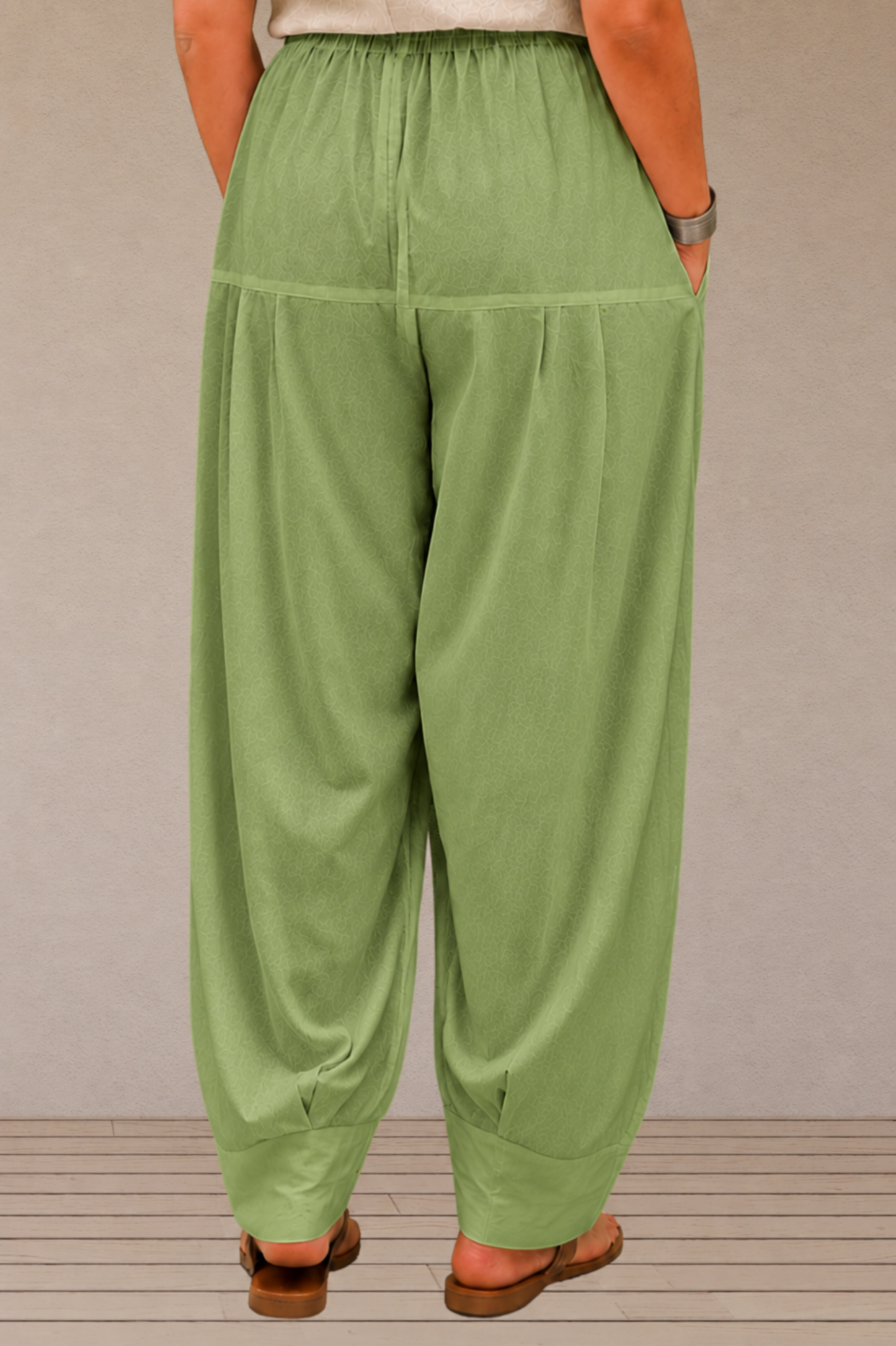 Pista Green Rayon Farshi Salwar