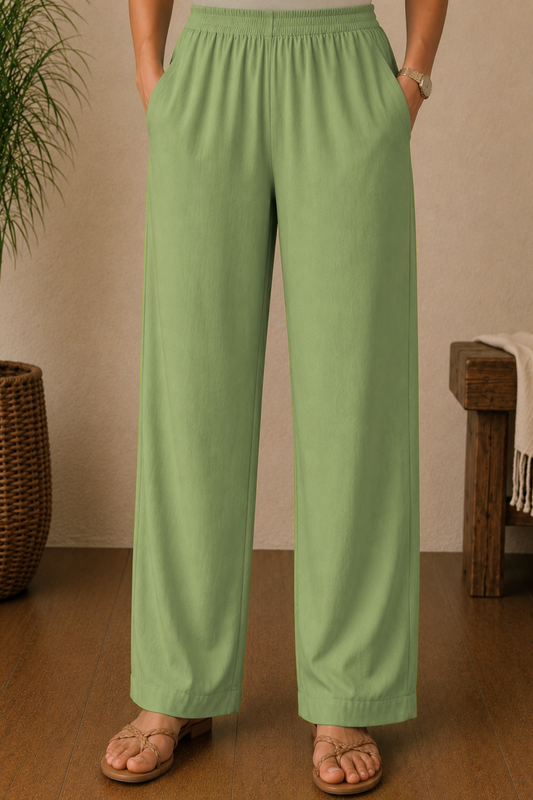 Pista Green Rayon Kurti Pant