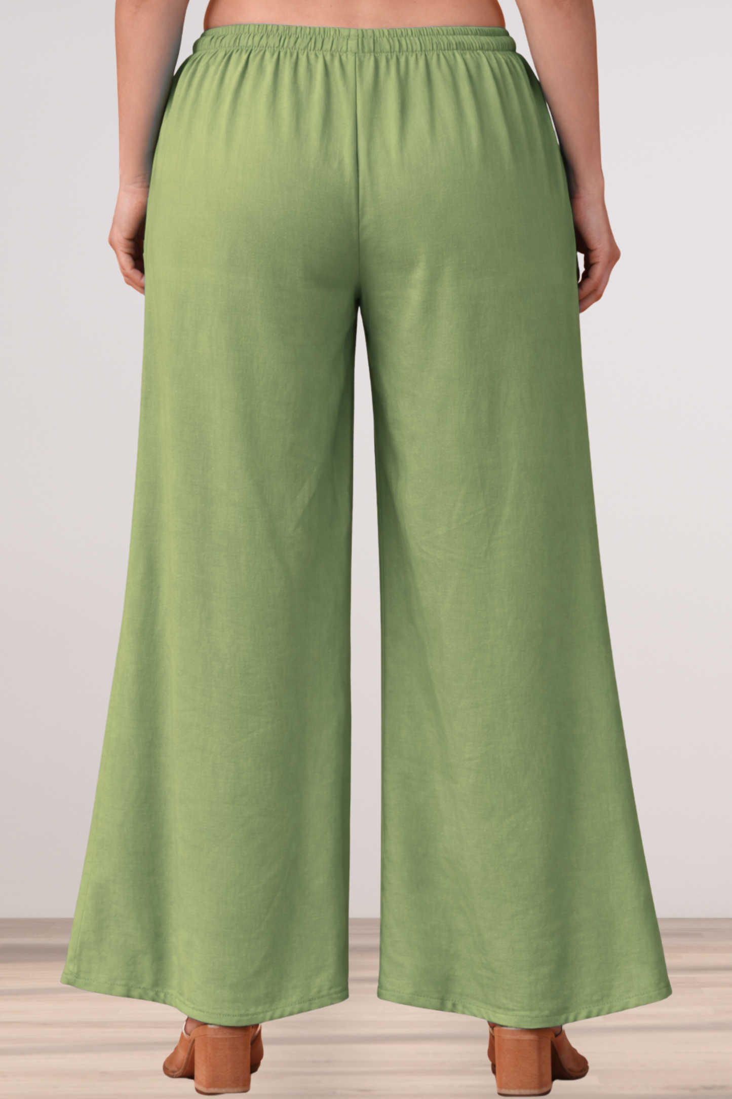 Pista Green Rayon Loose Palazzo