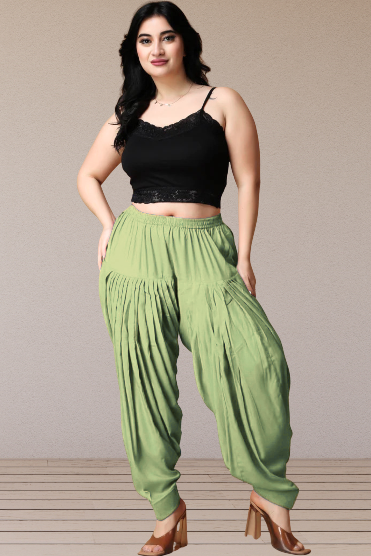 Pista Green Rayon Patiala Salwar