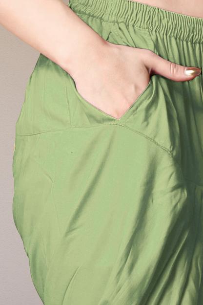 Pista Green Rayon Patiala Salwar