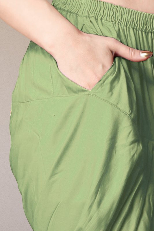 Pista Green Rayon Patiala Salwar