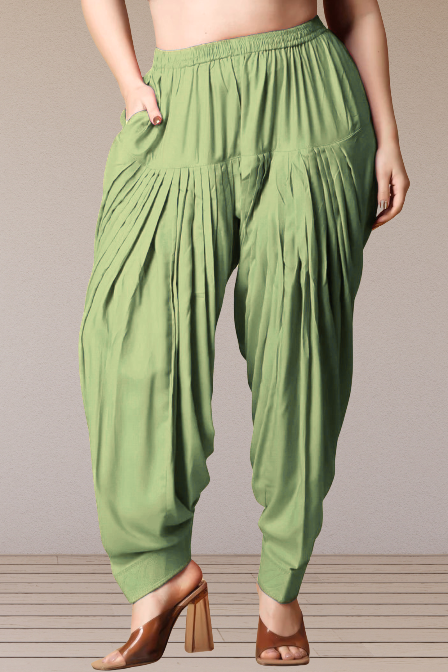 Pista Green Rayon Patiala Salwar