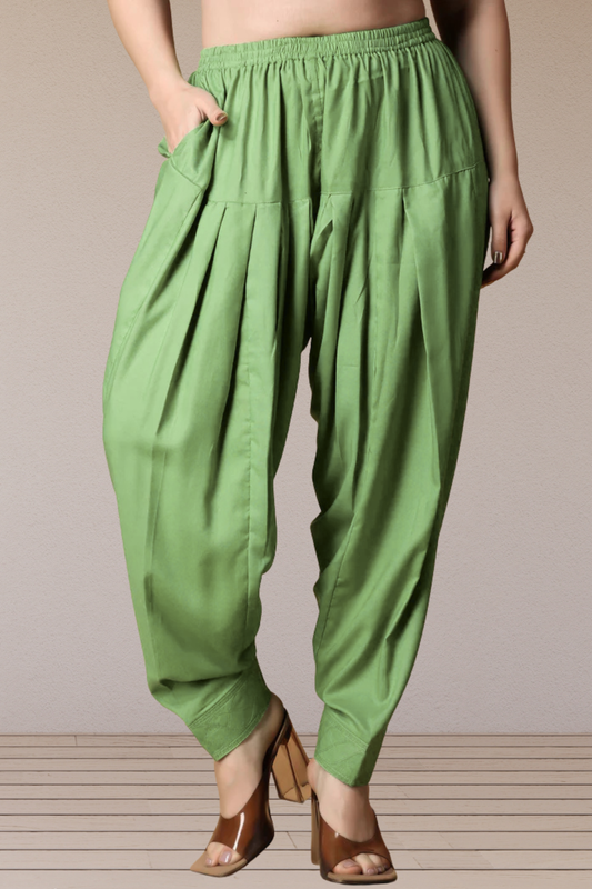 Pista Green Rayon Pleated Salwar