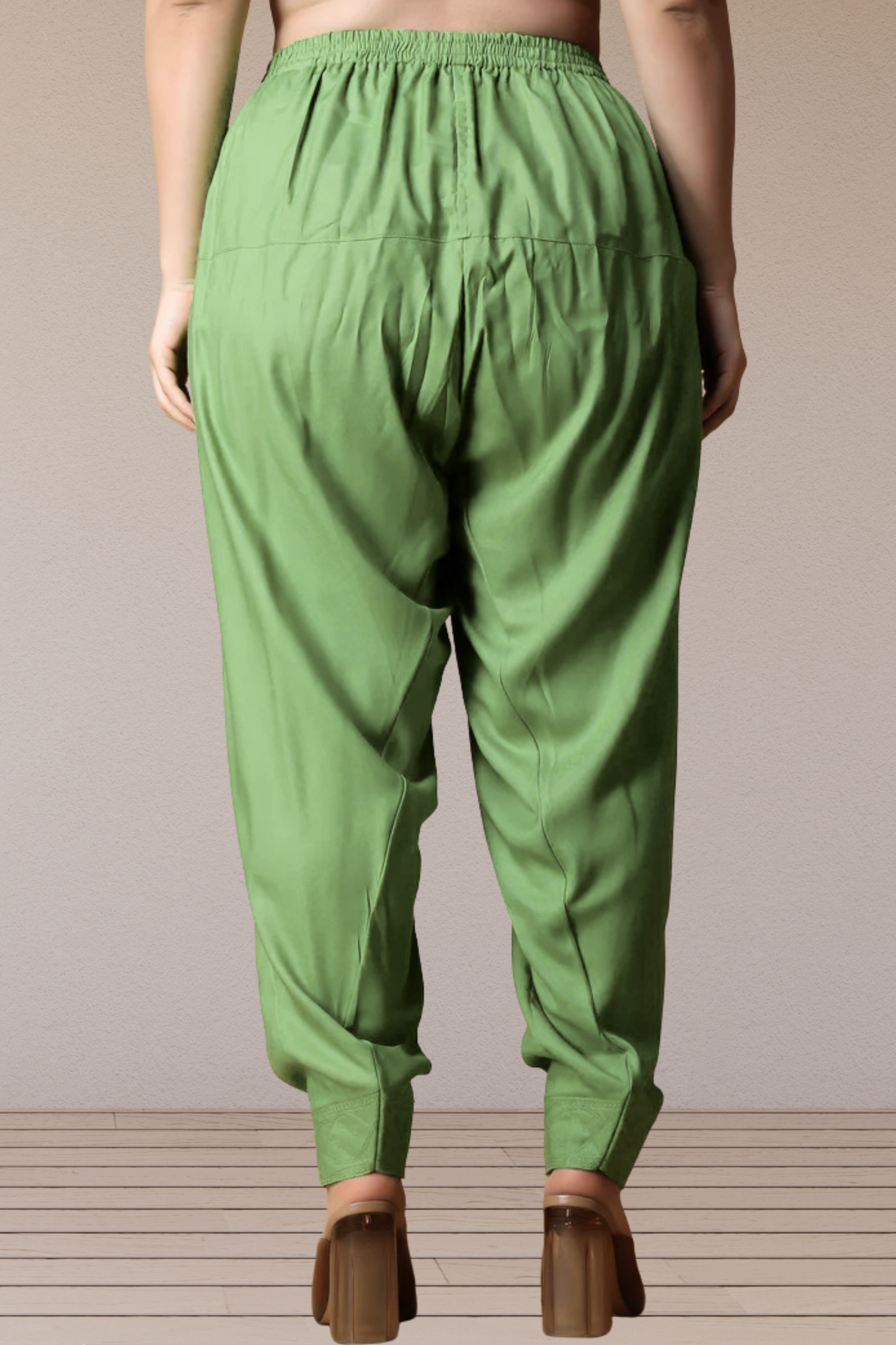 Pista Green Rayon Pleated Salwar