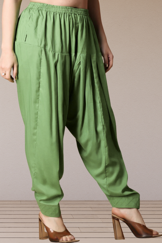 Pista Green Rayon Classic Salwar With Pocket