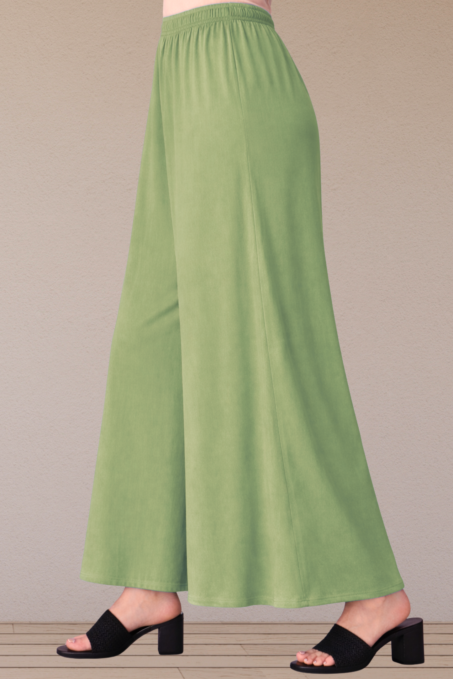 Pista Green Rayon Skirt Palazzo