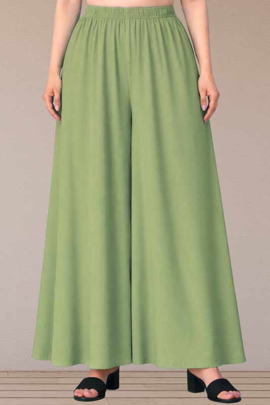 Pista Green Rayon Skirt Palazzo