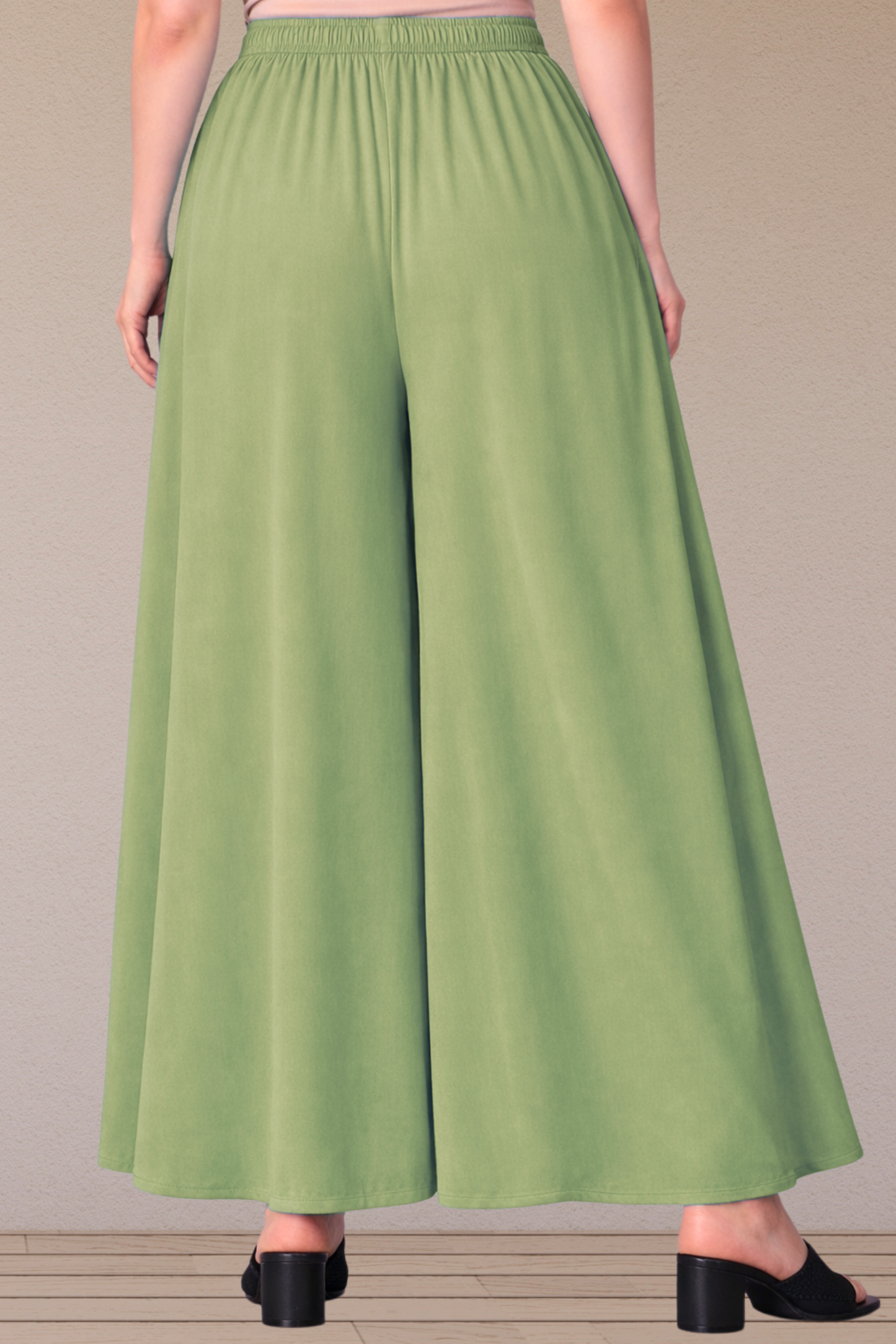 Pista Green Rayon Skirt Palazzo