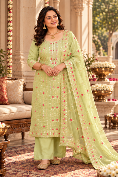 Pista Sequin Organza Suit Set