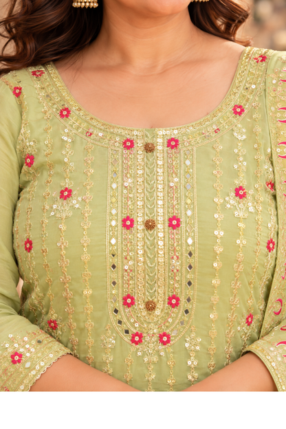 Pista Sequin Organza Suit Set