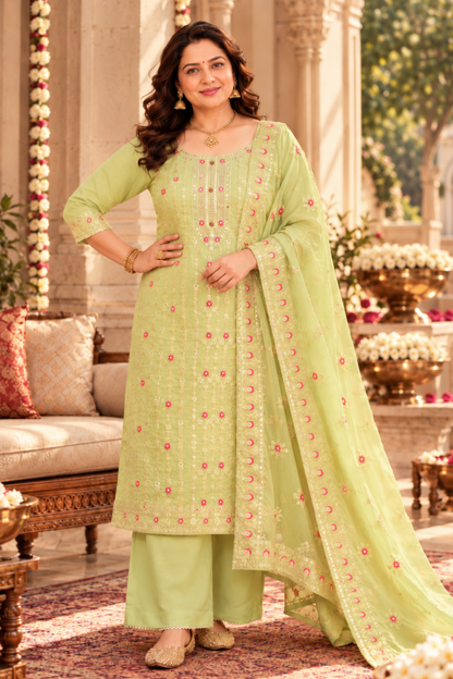 Pista Sequin Organza Suit Set