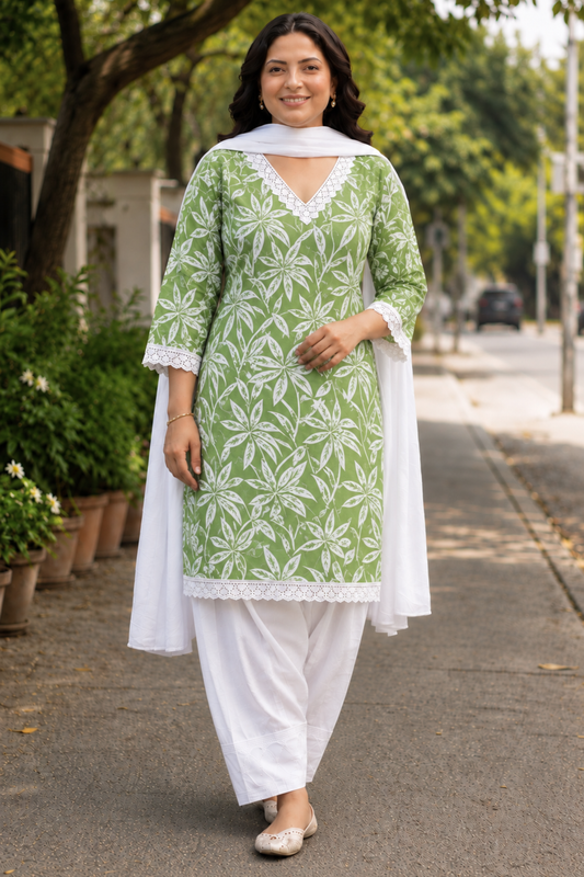 Pistachio Leaf Farshi Salwar Suit