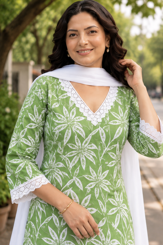Pistachio Leaf Farshi Salwar Suit