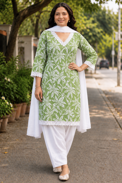Pistachio Leaf Farshi Salwar Suit