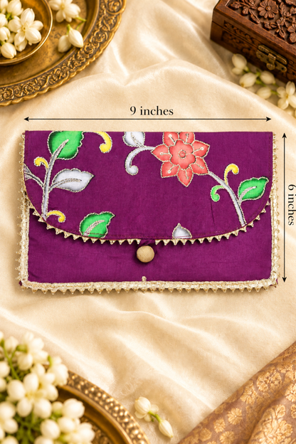 Plum Elegance Handcrafted Shagun Envelope