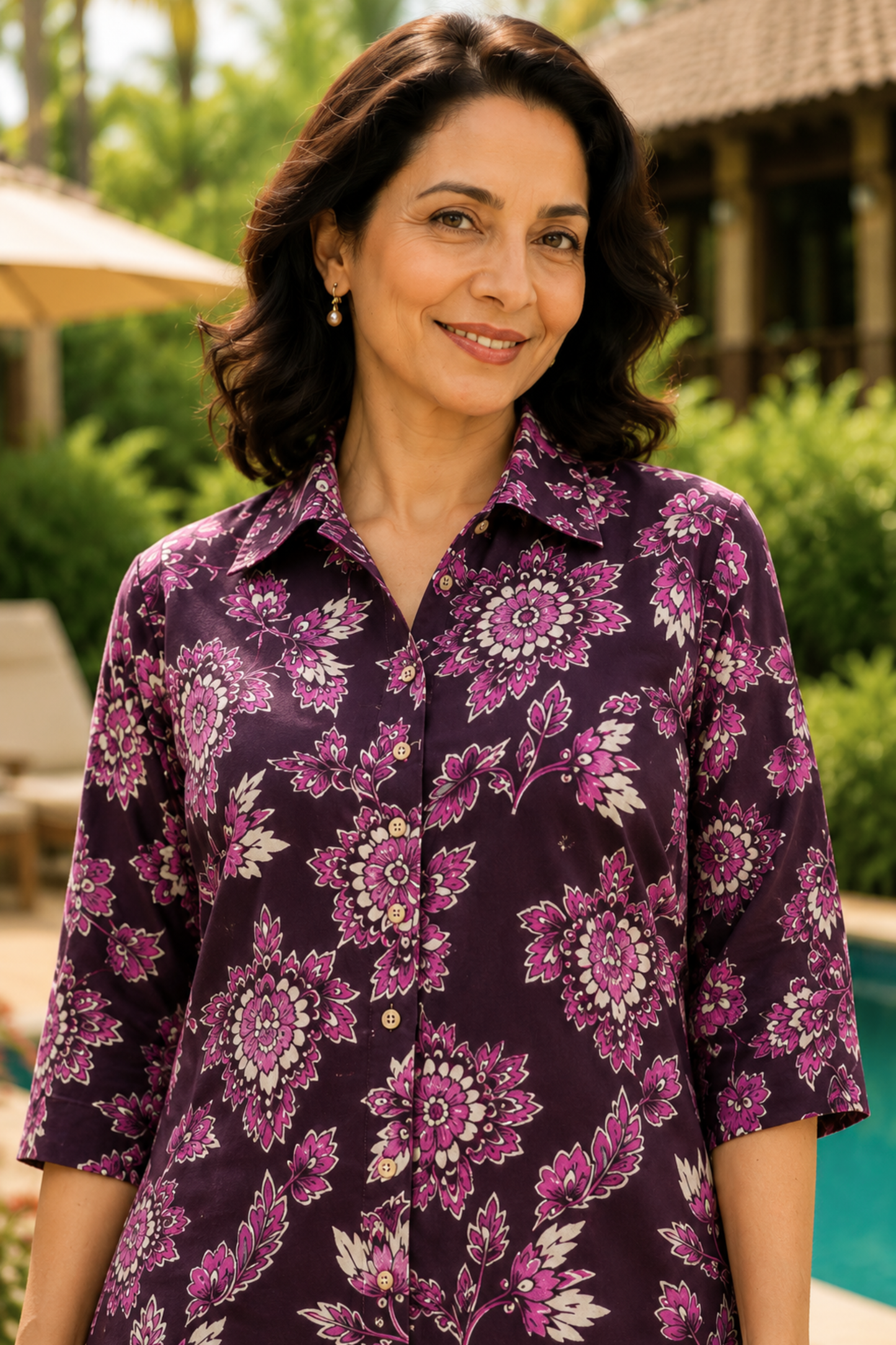 Plum Floral Printed Co-ord Set