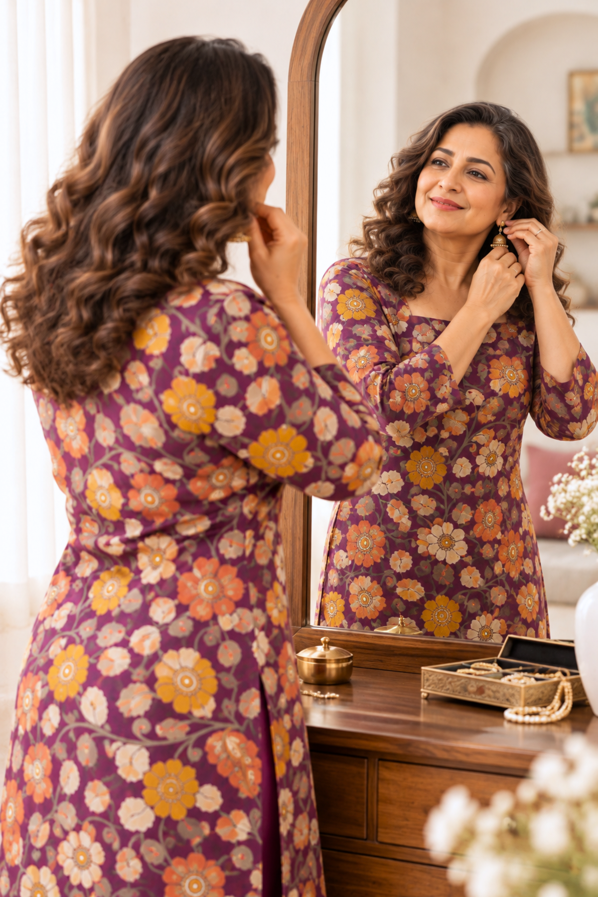 Plum Garden A-line Cotton Kurta