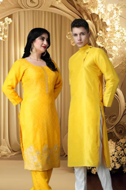 Amber Yellow Twinning Couple Outfit