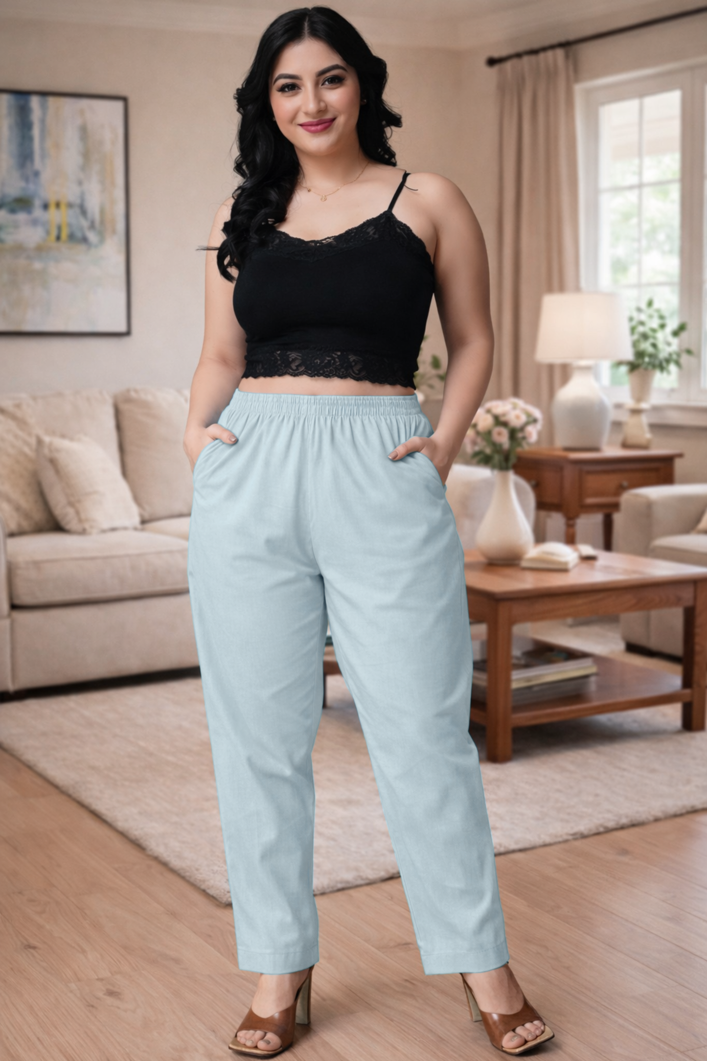 Light Grey Cotton Kurti Pant