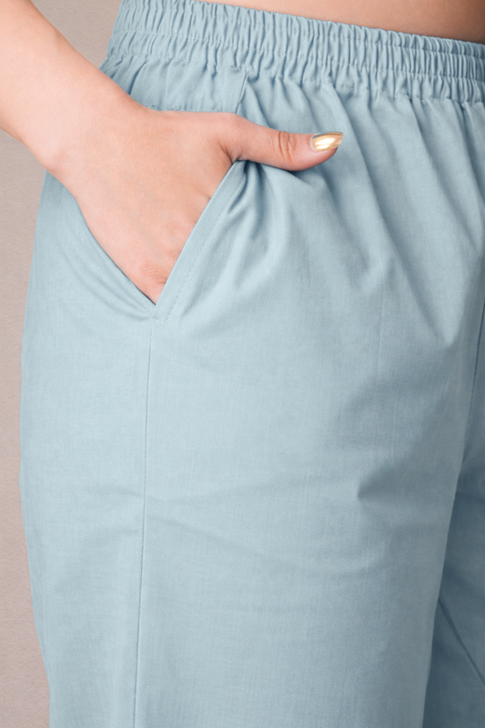 Light Grey Cotton Kurti Pant