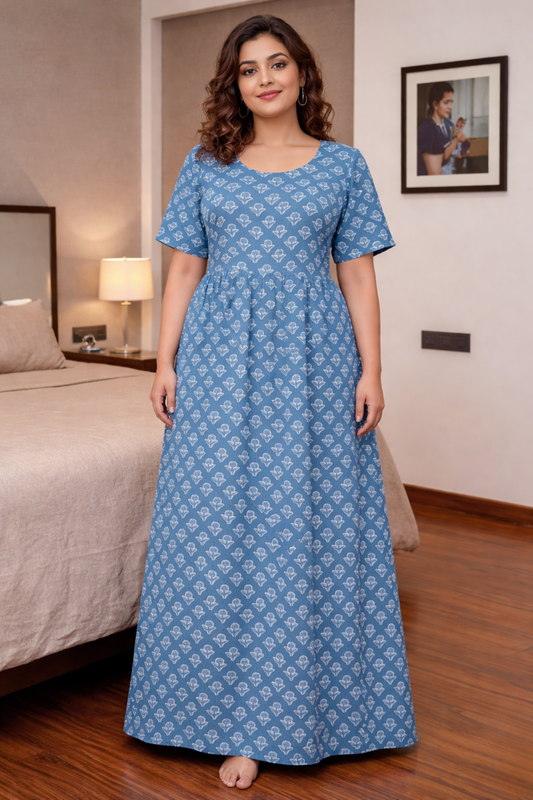 Indigo Summer Rayon Night Gown