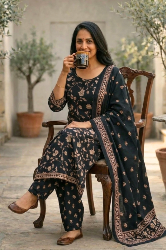 Moonlit Courtyard Cotton Salwar Suit