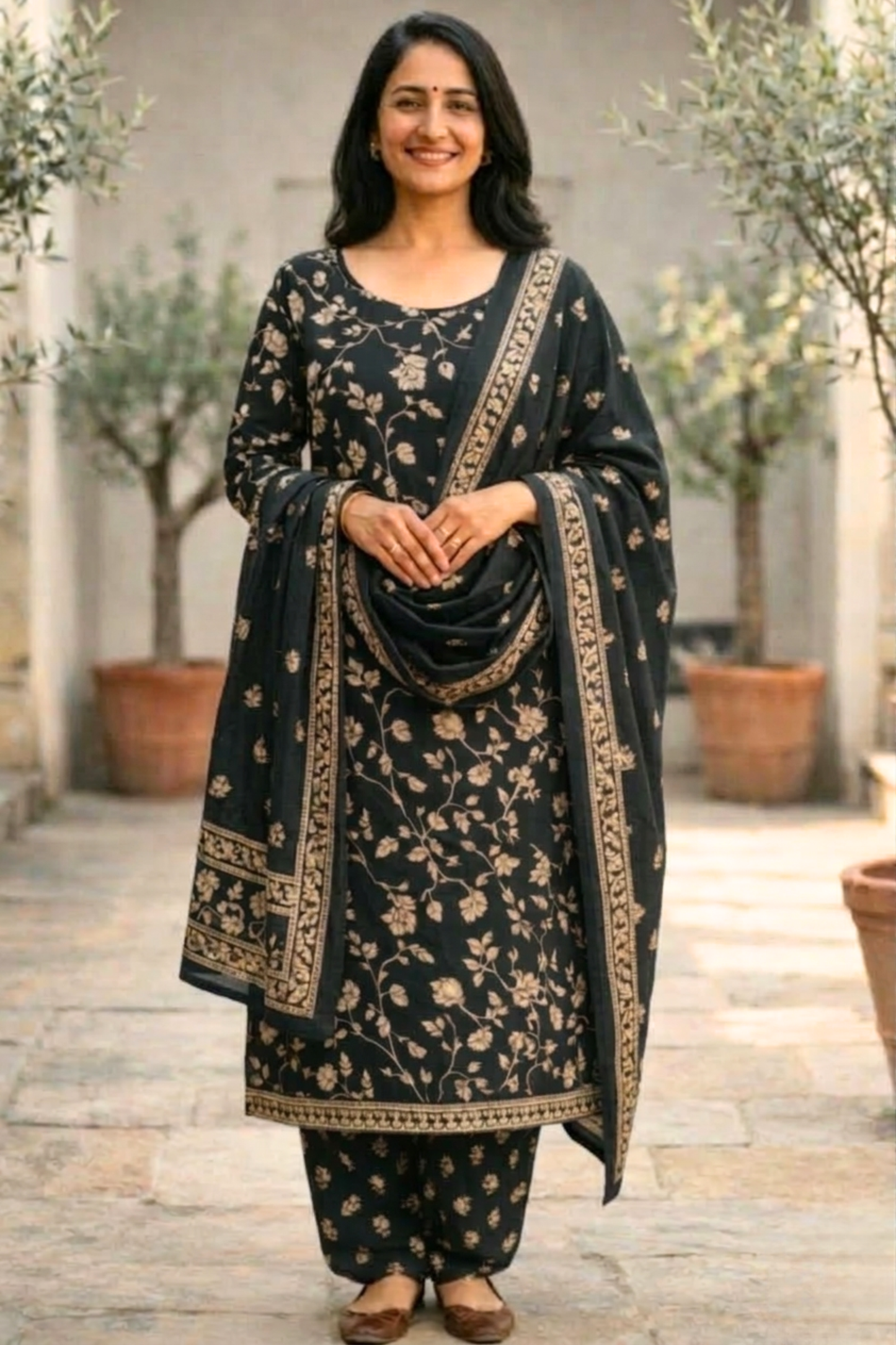 Moonlit Courtyard Cotton Salwar Suit