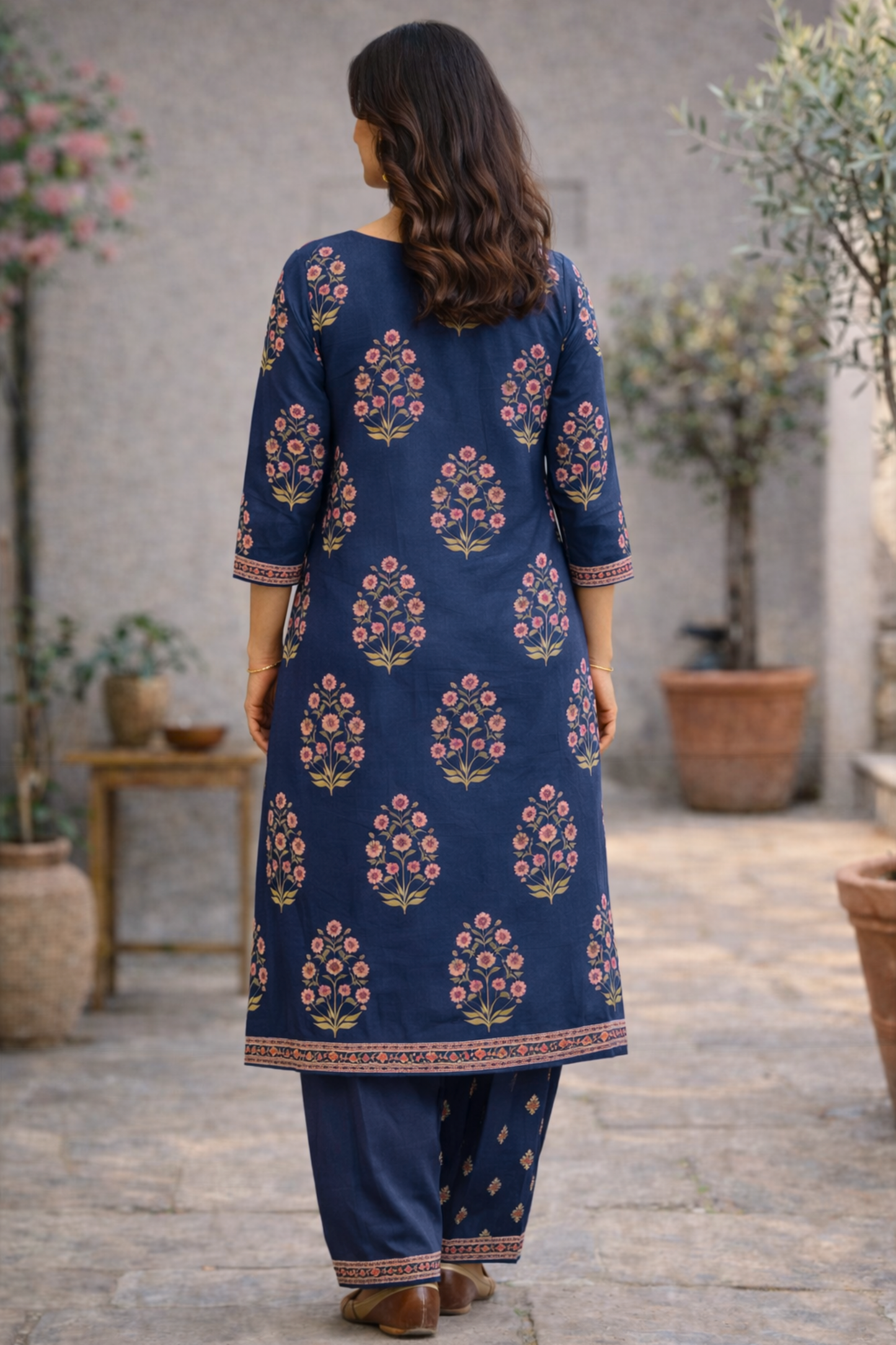 Indigo Meadow Cotton Salwar Suit