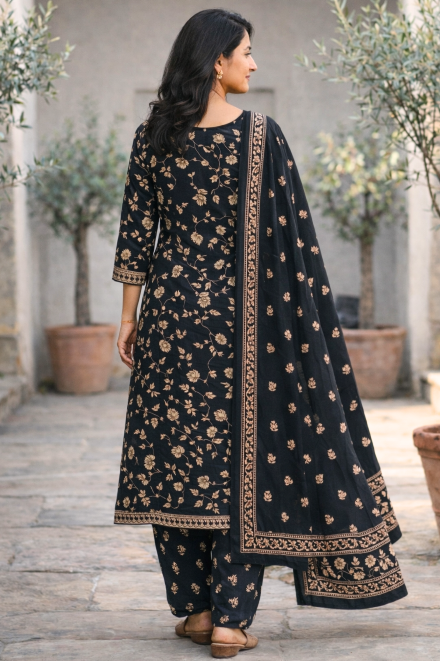 Moonlit Courtyard Cotton Salwar Suit