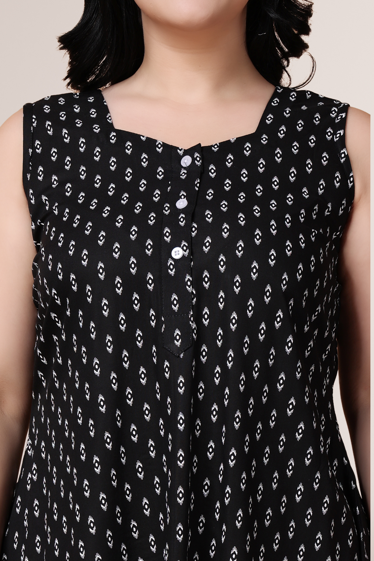 Buy Plus Size ​Starry Black Rayon Short Nighty At Apella | Sizes XS to 10 XL | India | Free Delivery | Customized