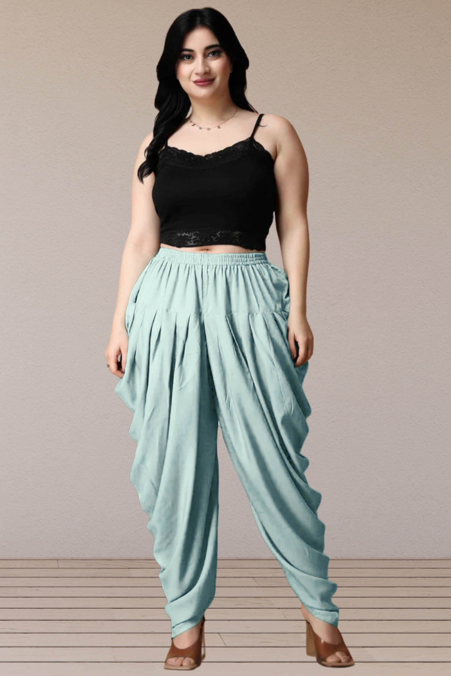 Powder Blue Belted Dhoti Salwar