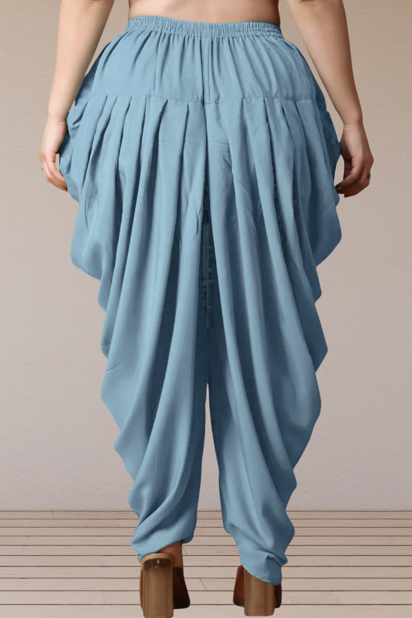 Powder Blue Belted Dhoti Salwar