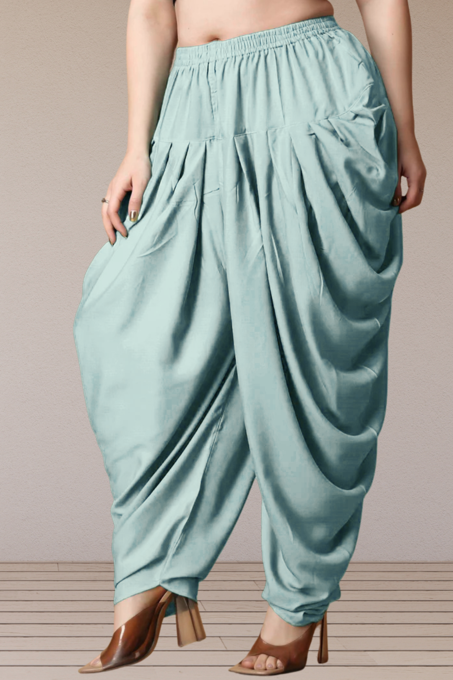 Powder Blue Belted Dhoti Salwar