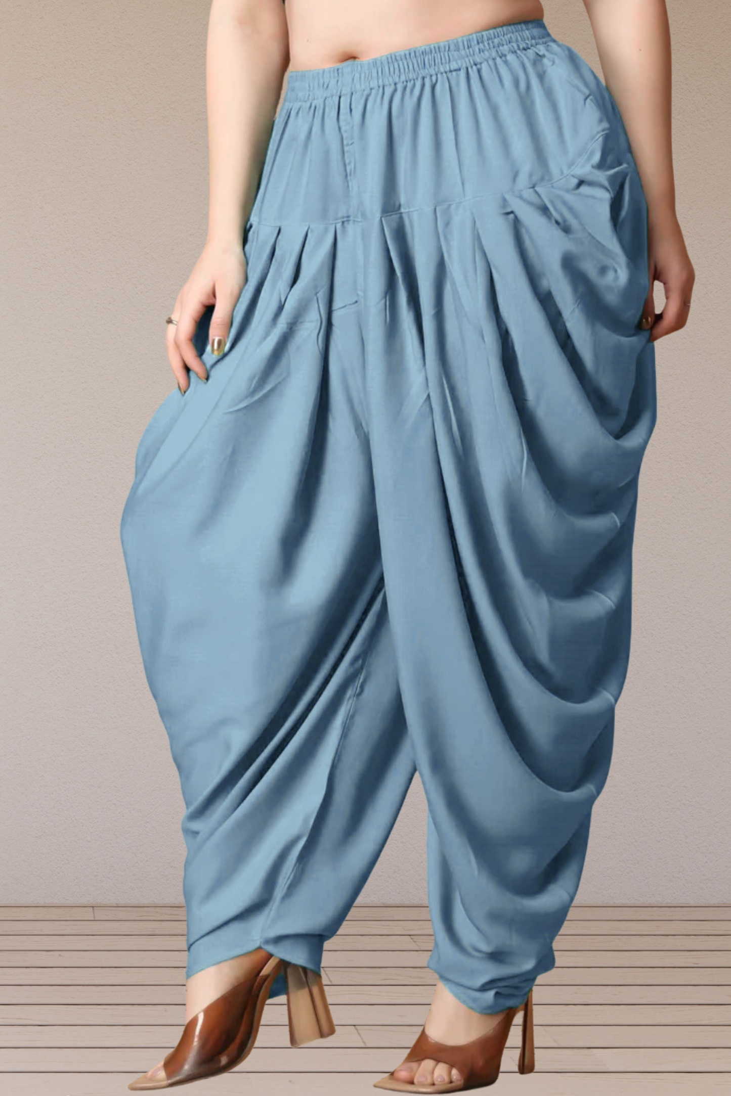 Powder Blue Belted Dhoti Salwar