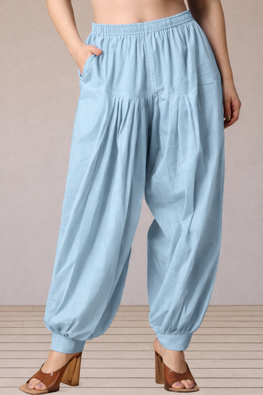 Powder Blue Cotton Afghani Salwar