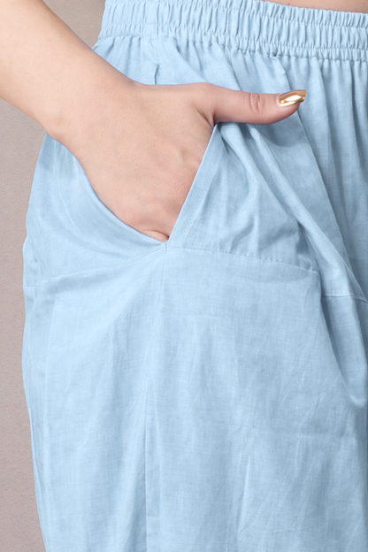 Powder Blue Cotton Afghani Salwar