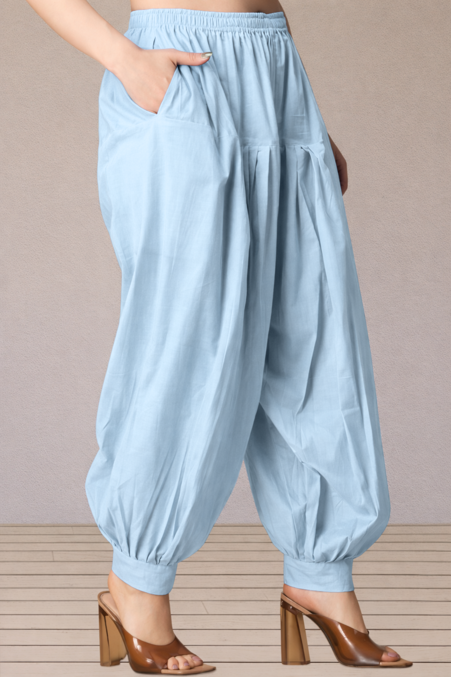 Powder Blue Cotton Afghani Salwar
