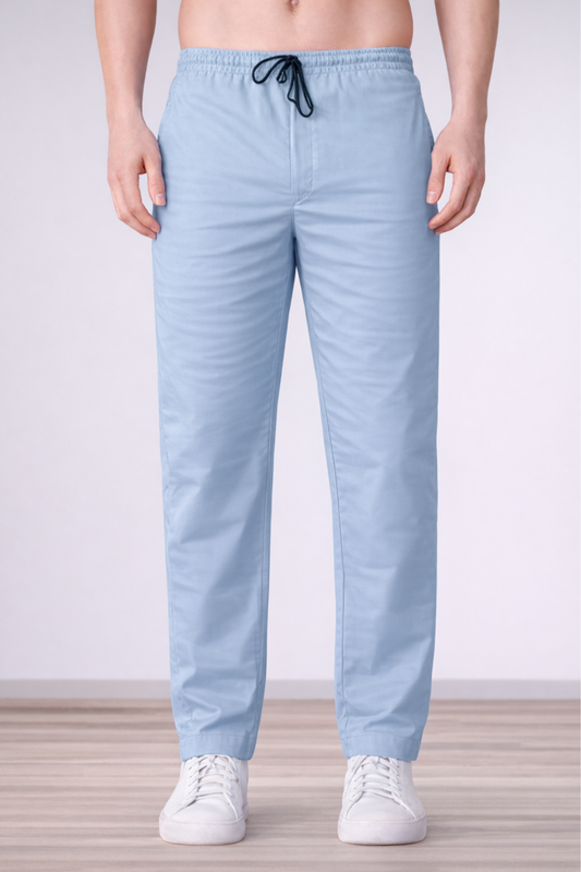 Powder Blue Cotton Track Pants