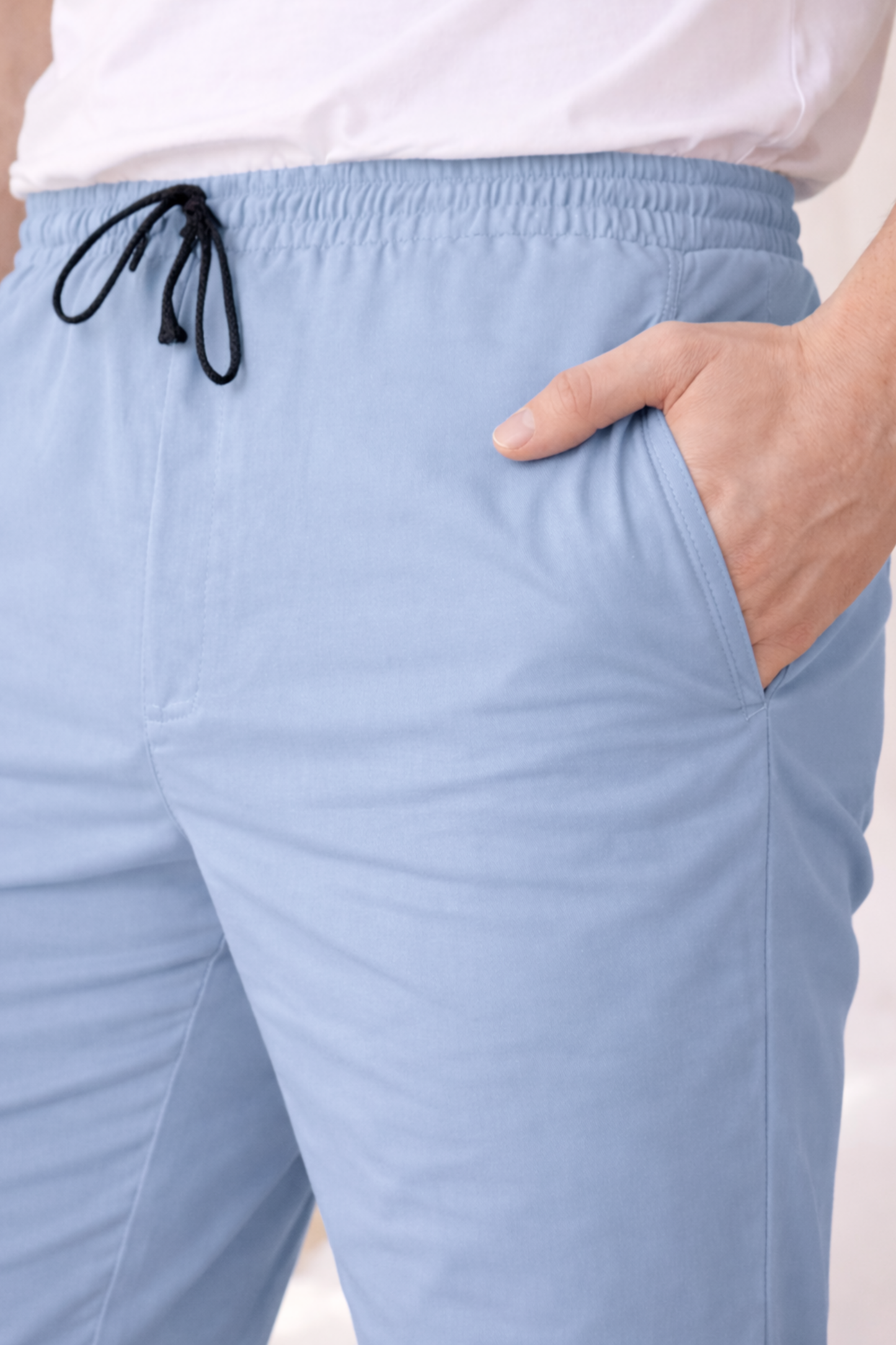 Powder Blue Cotton Track Pants