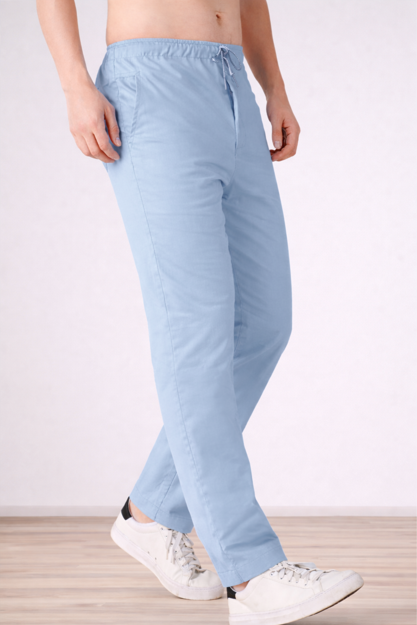 Powder Blue Cotton Track Pants