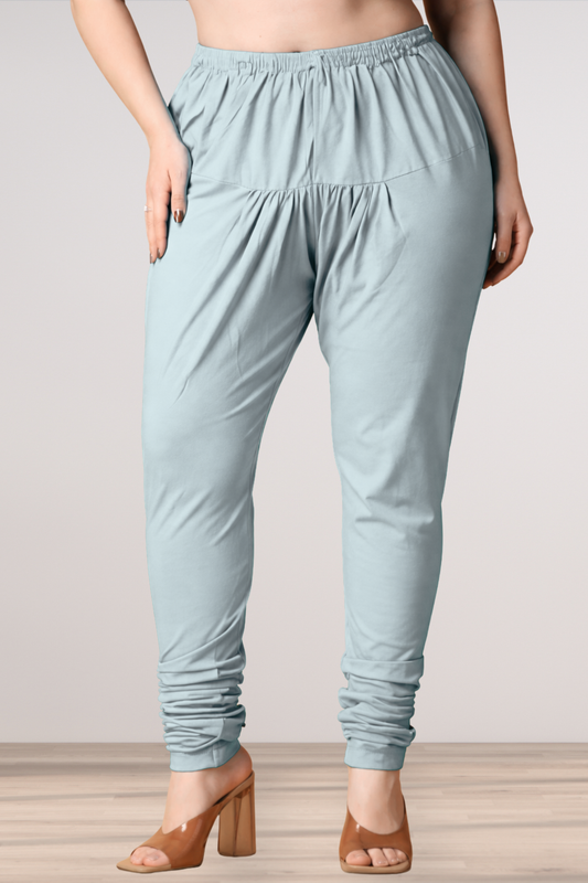 Powder Blue Cotton Churidar Pants