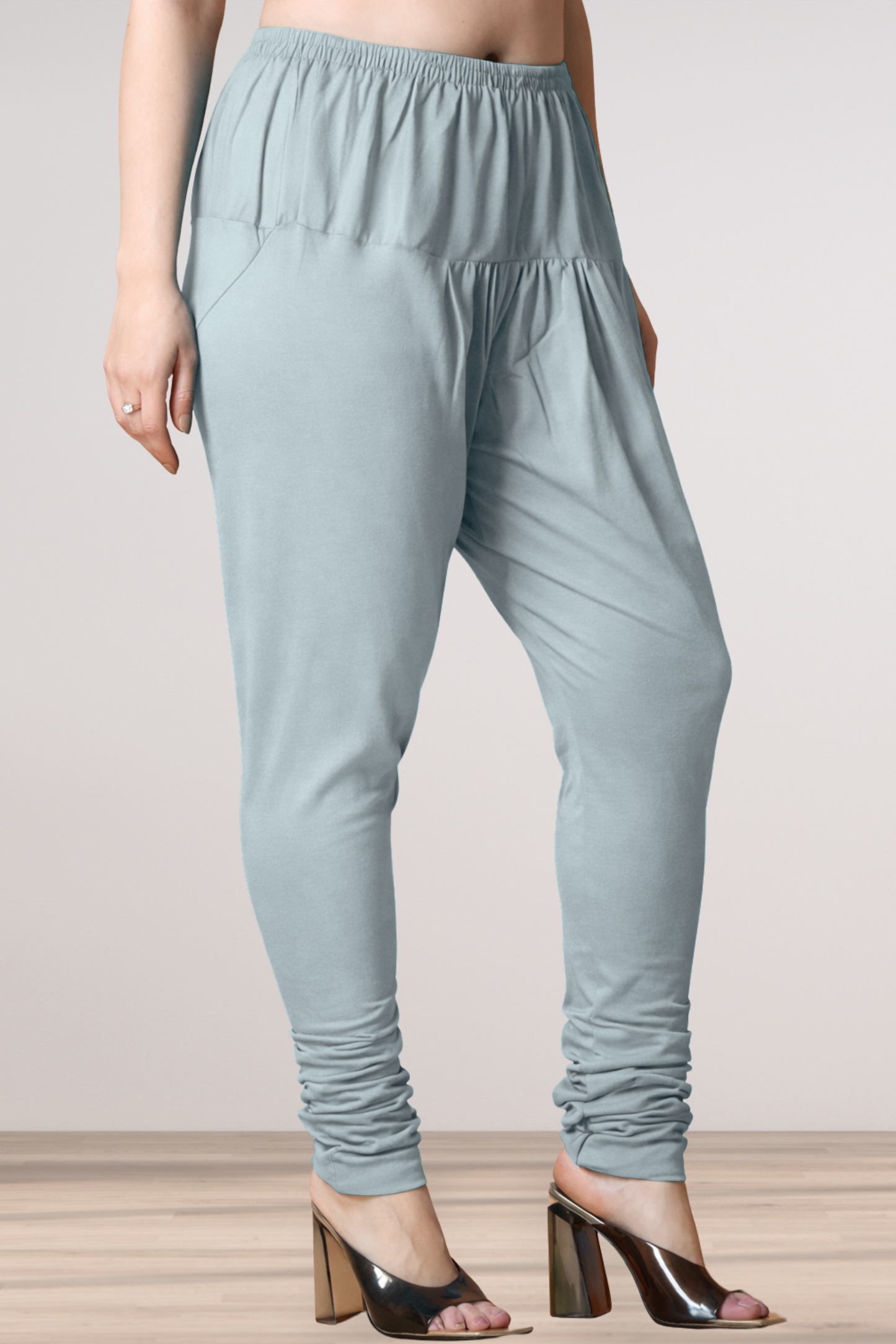 Powder Blue Cotton Churidar Pants