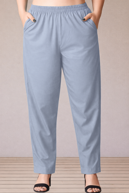 Powder Blue Cotton Kurti Pant